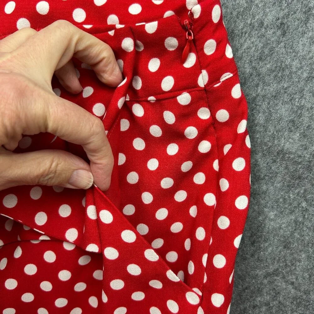 Disney Lauren Conrad Minnie Mouse Bow Shorts Women's Size XL Red Polka Dot - Picture 7 of 12